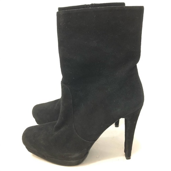 STUART WEITZMAN Black Suede Platform Booties - Picture 4 of 11